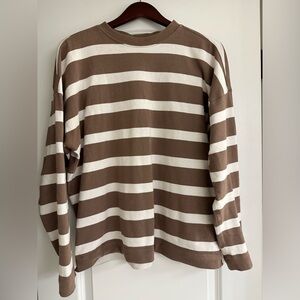 AYR Tan and Cream Striped Sweater